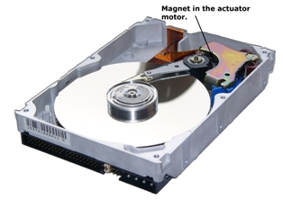 hard drive magnet labelled