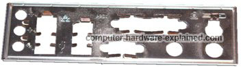 metal plate that covers the motherboard ports