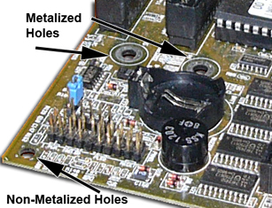 metalized holes and non metalized holes