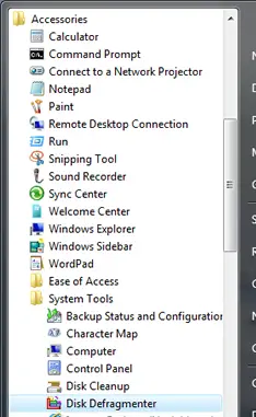 windows vista disk defragmenter