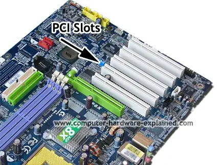 pci slots on a computer motherboard